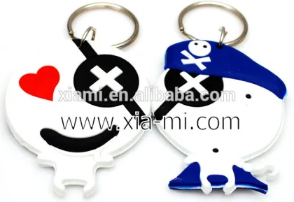new arrival cute little car shape embossing soft pvc cool keyring