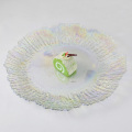 Pearl Luster Colored Flower Glass Charger Dishes Plates