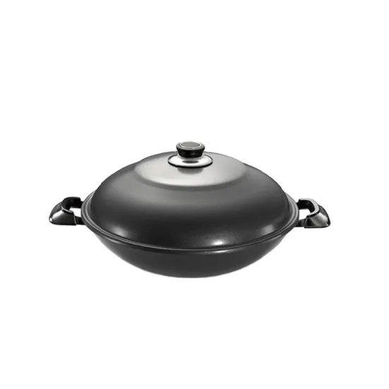 S212 Dia 340mm/ Dia 360mm/ Dia 400mm Aluminium Alloy Non-Stick Wok Pan With Cover