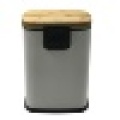 Bamboo Lid Powder Coated Trash Can