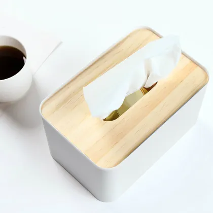 Multifunctional toilet paper napkins plastic wooden box