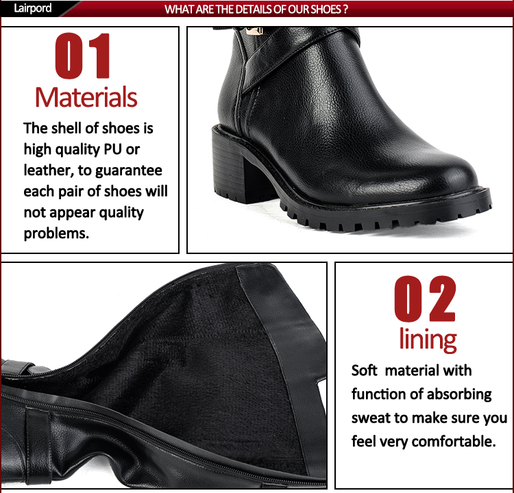 rubber sole leather material high quality boots