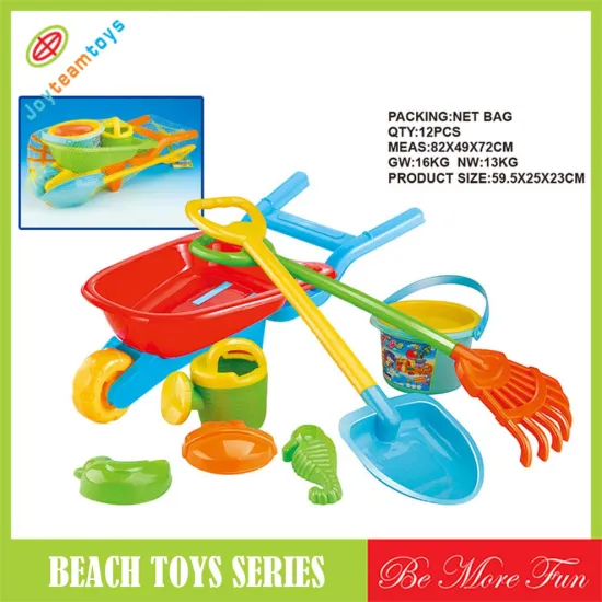 Summer toy set sand shovel beach car wheel barrow