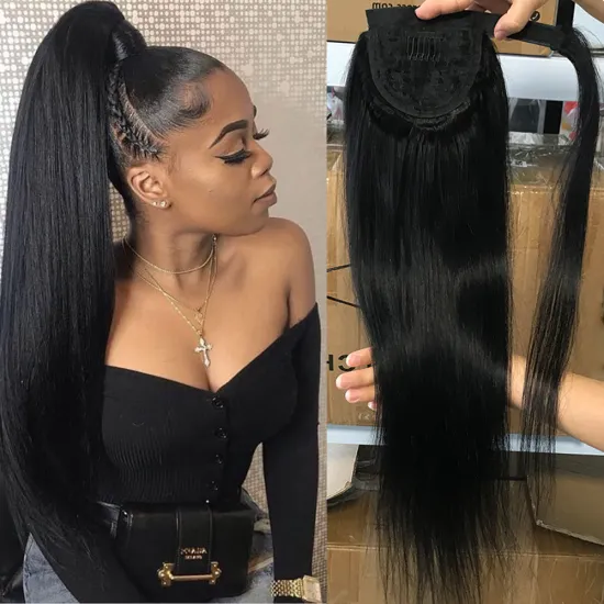 100 human hair ponytails extensions,ponytail clip ins human pony tail hair extensions,indian human hair wrap around ponytails