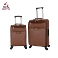 New zipper 4 wheels PU soft luggage bag