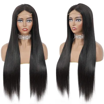 130% 150% 180% Wholesale 4x4 Lace Closure Wig Vendors 100% Aligned Cuticle Wig 4x4 Closure Natural Straight Human Hair Wigs
