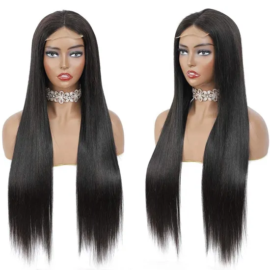 130% 150% 180% Wholesale 4x4 Lace Closure Wig Vendors 100% Aligned Cuticle Wig 4x4 Closure Natural Straight Human Hair Wigs