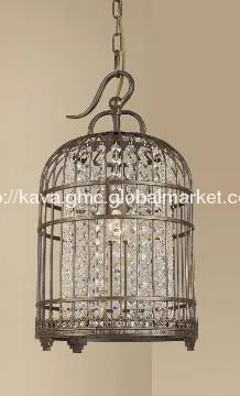 Birdcage crystal hanging pendant lights