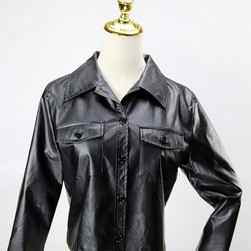 Gold PU leather jacket