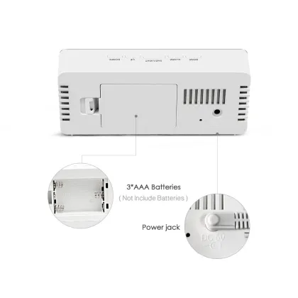 Mirror LED Desk Table Clocks Digital Snooze Clocks Alarm Wake Up Light Electronic Large Time Temperature Display Home Decoration