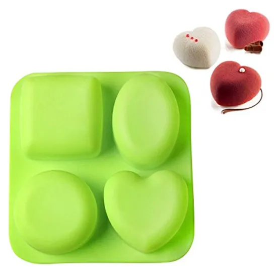designer oval silicone heart shaped soap molds