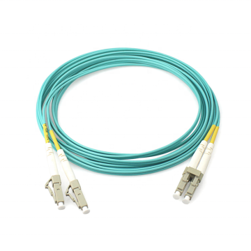 FTTH OM3 Fiber Optic Patch Cord - Duplex LC Simplex 3.0 Cable Aqua Turquoise