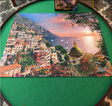 EASTOMMY Solid Round Jigsaw  Puzzle Table