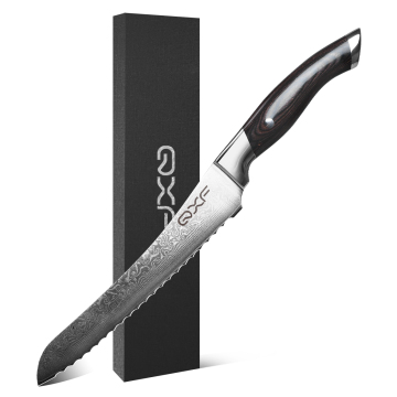 67 Layer Damascus Steel Bread Knife 8 Inch with Pakkawood Handle - New ArrivalKitchen Knife