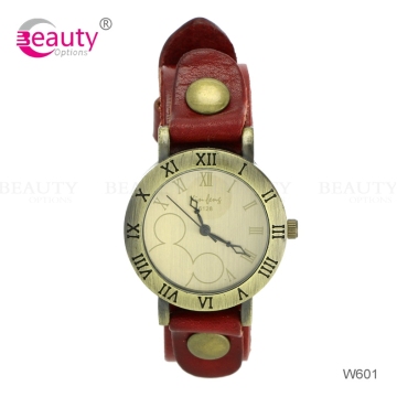 Fashion Brand Unisex Genuine Cowhide Leather Bracelet Watches
