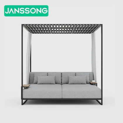 Modern Aluminum Pool Lounger Double Seat Daybed for Hotels and Resorts