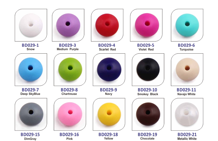 silicone teething bulk beads