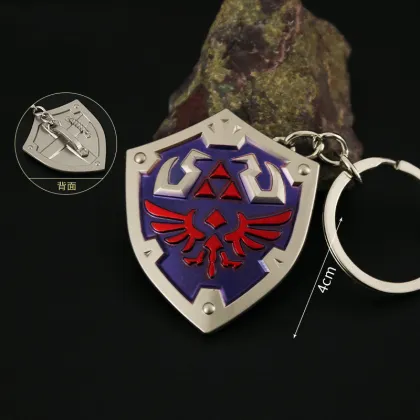 Zelda Shield Metal Keychain - Video Game Themed Gift