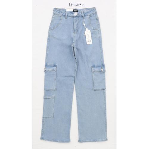 Cargo Jeans Women High-waisted Wide Leg Jeans