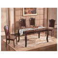 Mesa de comedor de madera de estilo europeo y silla de tela