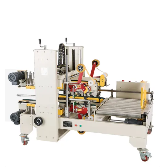 Semi automatic four side sealing packing corner taping machine carton box sealing machine for 4 edges