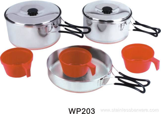 Portable Stainless Steel Cook Ware Set With Handle
