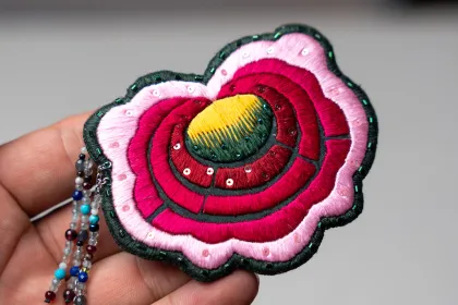 Yi Embroidered Rhododendron Pin