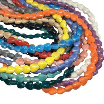 Strung Beads Heart Ceramic Beads 10mm 30pcs