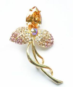 Mode design shamrock inlaga strass broscher Partihandel