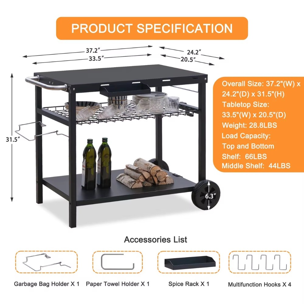 Movable Grill Cart