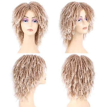 Wholesale Synthetic Braided Wigs for Black Women Ombre Dreadlocks Wig Faux Locs Crochet Hair Wigs