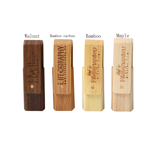 Clé USB rotative en bois suisse