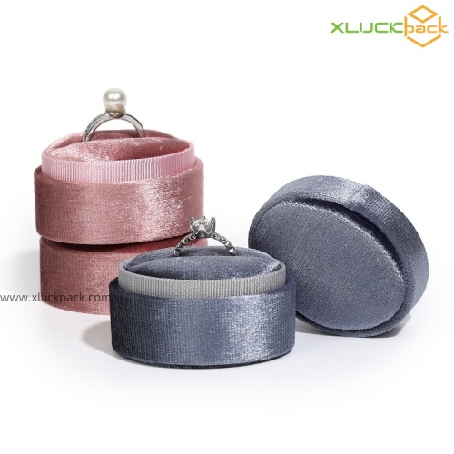 OEM LOGO Jewellery Oval Ring Cases Velvet Boxes