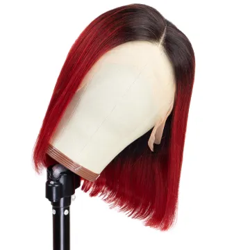 Shmily Wholesale Unprocessed Virgin Brazilian Human Hair Bob wig 1b/99j Straight 13*4 Lace Front Wig Short Bob Wigs Human Hair