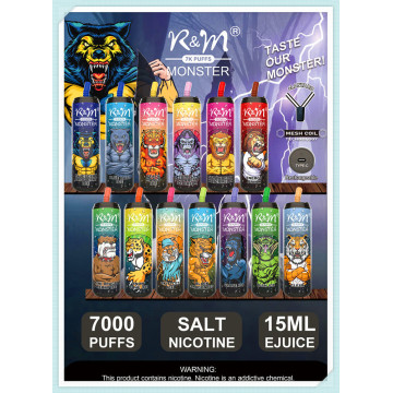 R &amp; M Monster Hit 7000 퍼프 일회용 vape 포드