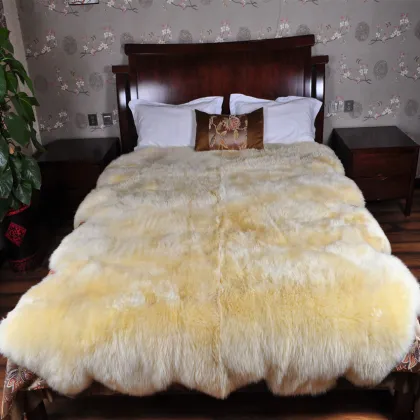 China factory wholesale single double quarto sixto size genuin sheepskin rug sheepskin fur rug