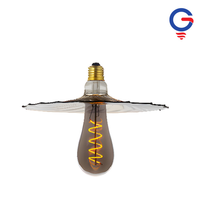 Charcoal Deep Gray Cylindrical Shade Glass LED Bulb