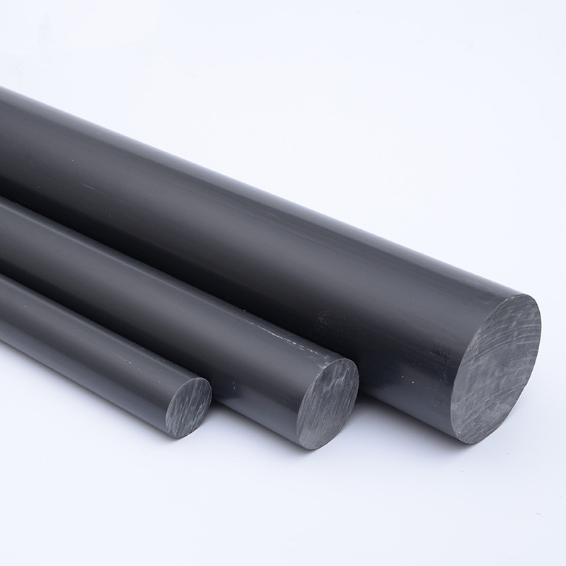 ကြီးမားသော လုံးပတ် မီးခိုးရောင် PVC Solid Rod