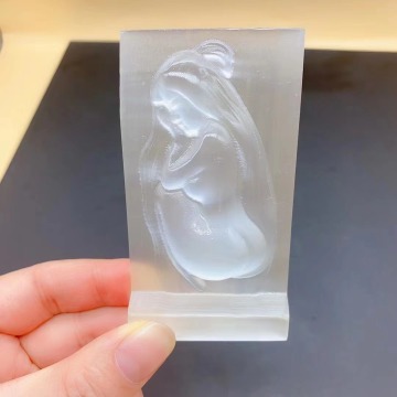 Wholesale Natural Selenite Carved Goddess with Wings for Decoration
