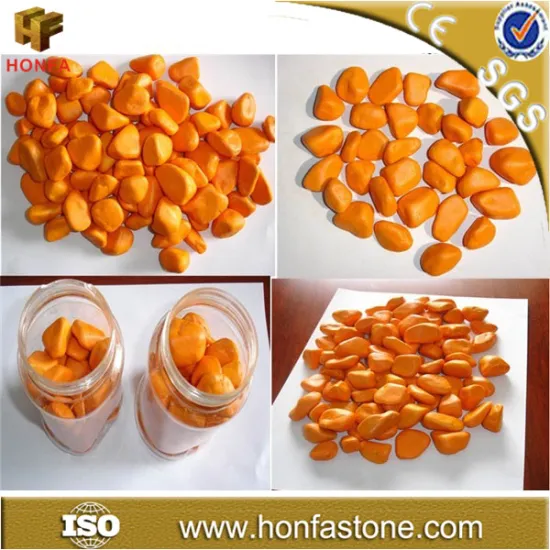 Free sample China factory cheap price natural orange pebble stone
