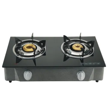 2 Burner Gas Stove with Glass Table Top