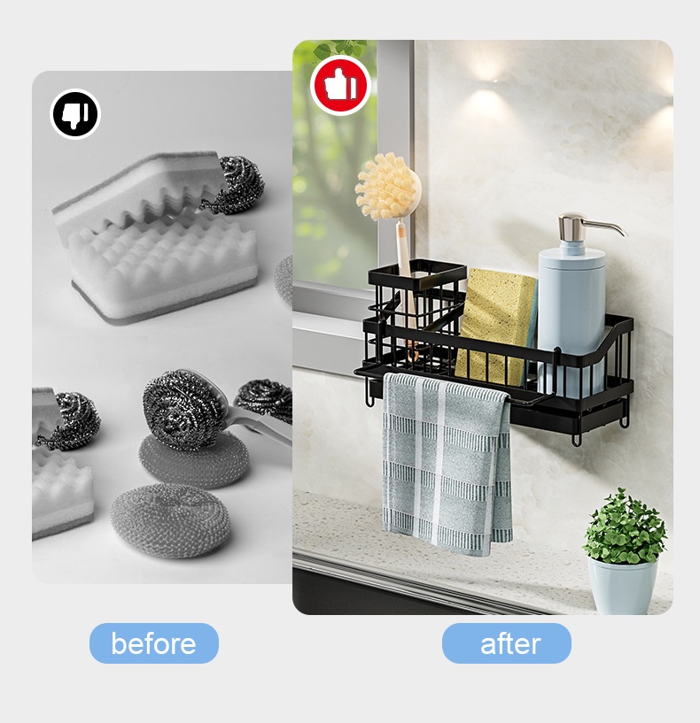 Single-Tier Metal Kitchen Sink Rack