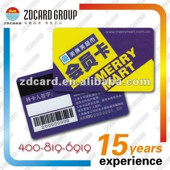 Ink jet barcode card / print Ink jet barcode card / Ink jet barcode membership card