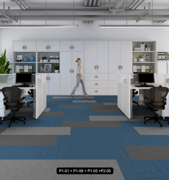 Eco-Friendly Polypropylene Tufted Carpet Tiles with Fire-Resistant PVC Backing