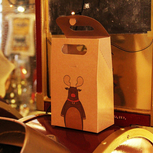 Embalagem de presente de Natal Caixa de papel Kraft pequena