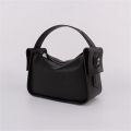 Elegant Black Leather Makeup Bag for Ladies