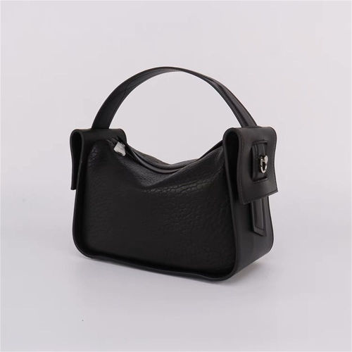 Elegante schwarze Leder -Make -up -Tasche für Damen