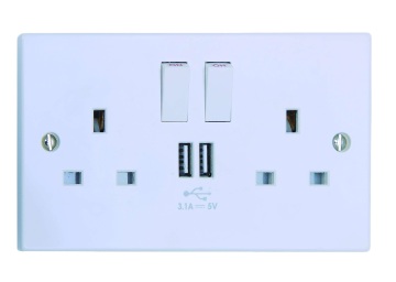 2 Gang 13 AMP Switched Socket Double Pole