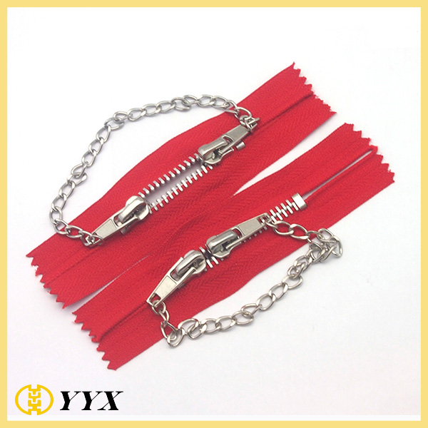 clothing metal chain zipper