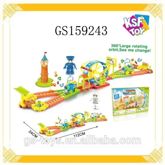 360 Degree Rotating Orbit Plastic Toy Bricks Railway Park